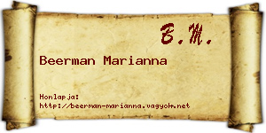 Beerman Marianna névjegykártya